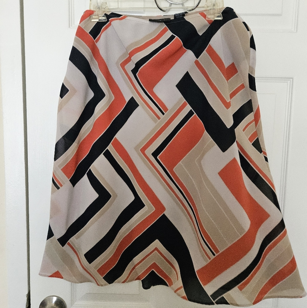 Geo Print Colorblock Skirt